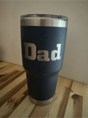Yeti Navy Blue and Silver 'Dad' Tumbler